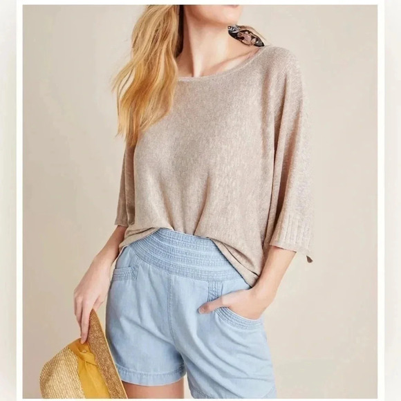 Anthropologie Alicia Shimmer Poncho Sweater Size Medium - Picture 1 of 11